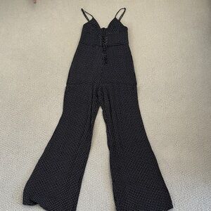 Blue Life Black and White Patterned Jumpsuit